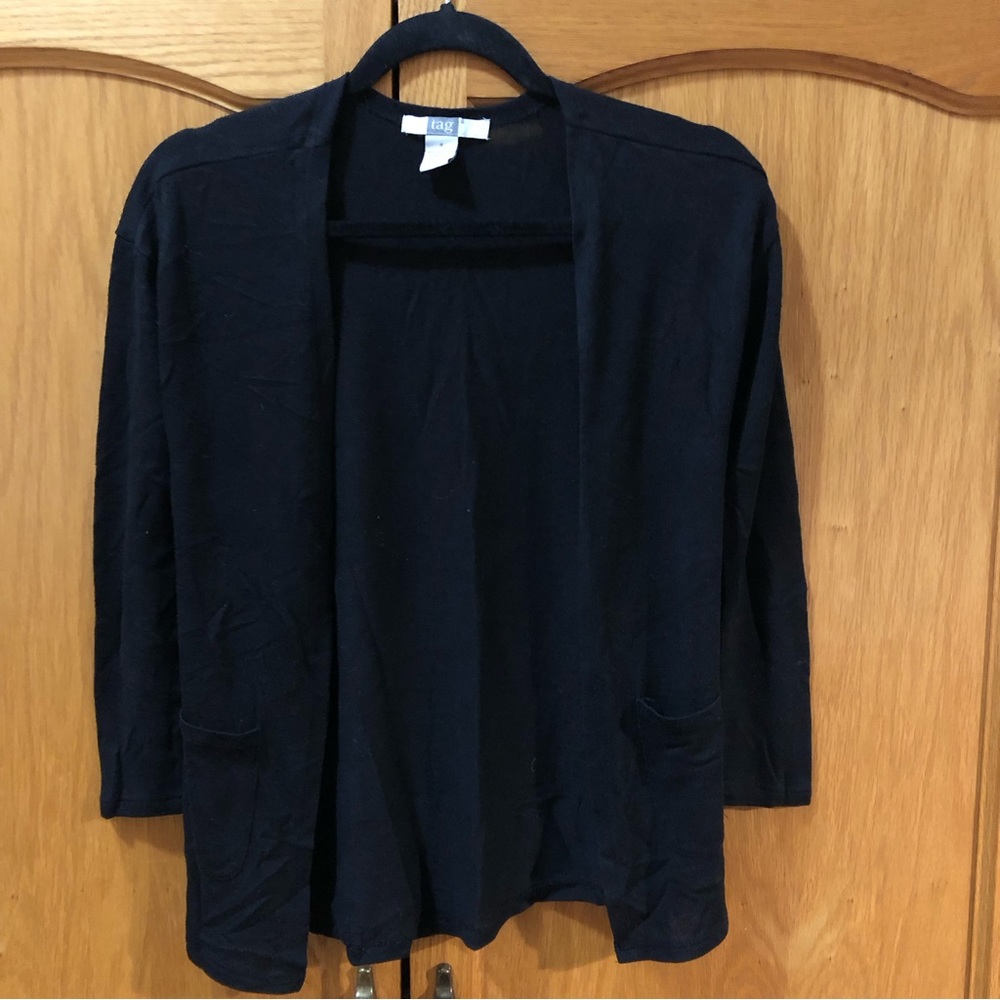Black Open Front Cardigan